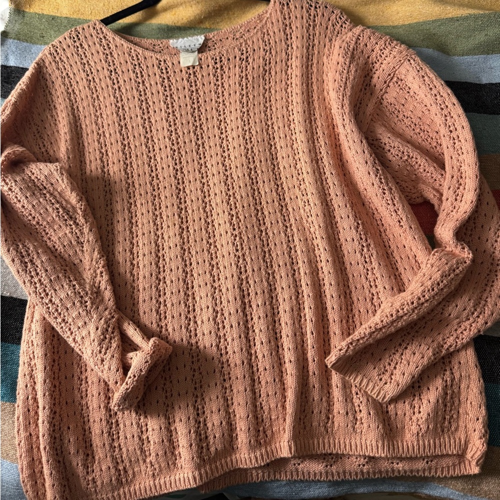 Eileen Fisher Women's Peach Cotton Sweater